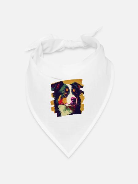 Australian Shepherd - Bandana Dreieckstuch - Weiß
