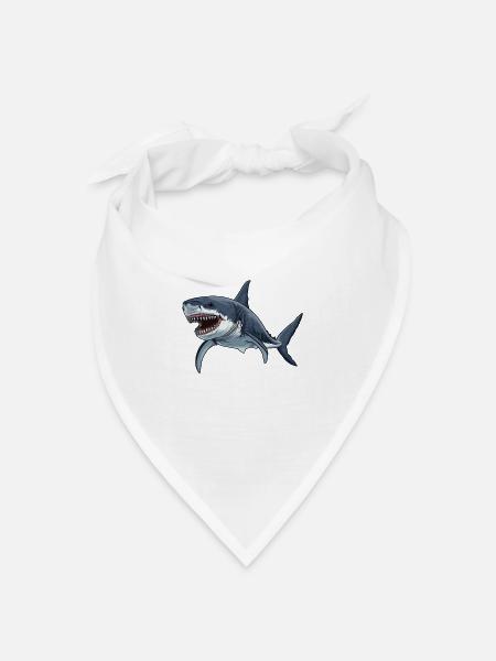 Haie Hai - Bandana Dreieckstuch - Weiß