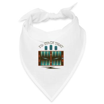 Backgammon Spiel - Bandana Dreieckstuch - Weiß - Vorne