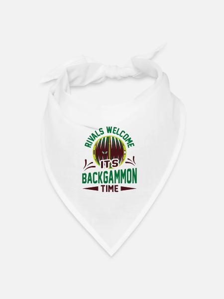 Backgammon Spiel - Bandana Dreieckstuch - Weiß