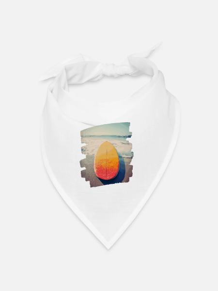 Surfbrett - Bandana Dreieckstuch - Weiß