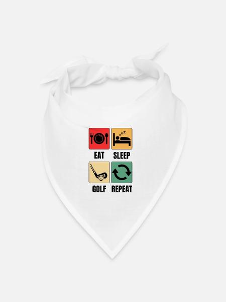 Lustiges Golf Spruch Golfspieler - Bandana Dreieckstuch - Weiß