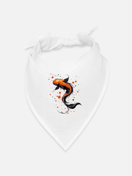 Koi Fisch Harmonie - Bandana Dreieckstuch - Weiß