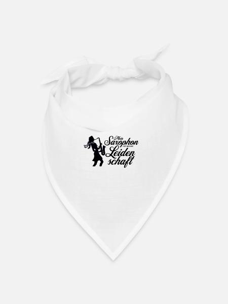 Mein Saxophon ist meine Leidenschaft - Bandana Dreieckstuch - Weiß