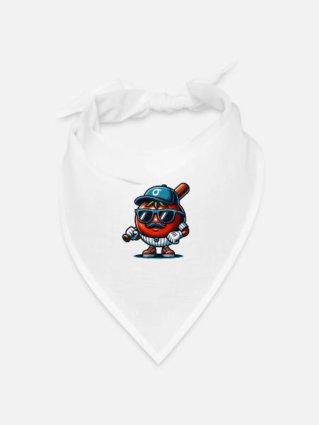 Lustige Tomate Baseball Mütze mit Sonnenbrille - Bandana Dreieckstuch - Weiß