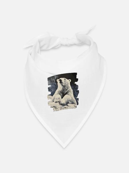 Eisbär - Bandana Dreieckstuch - Weiß