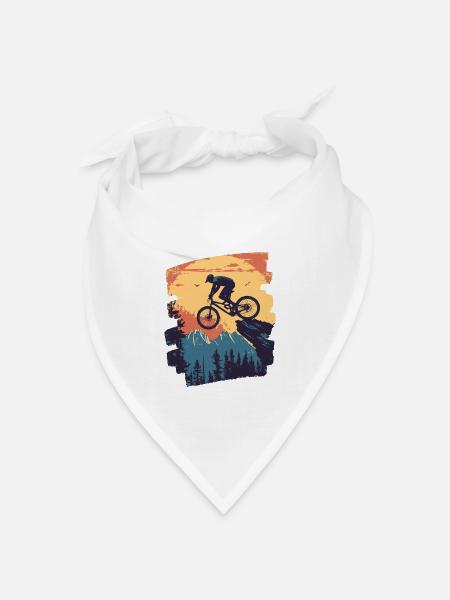 Mountainbiker MTB Berge Radsport - Bandana Dreieckstuch - Weiß
