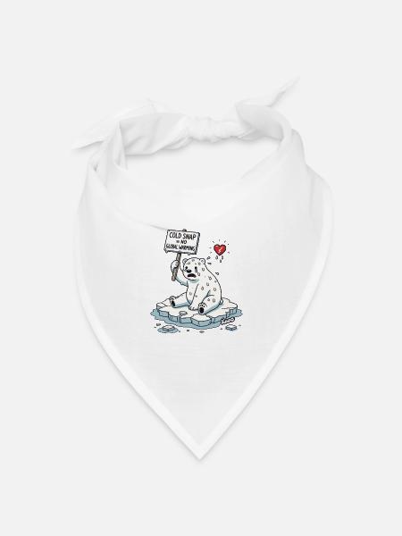 Schwitzender Eisbär Klimawandel Protest - Bandana Dreieckstuch - Weiß