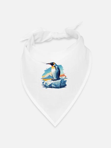 Pinguine Pinguin - Bandana Dreieckstuch - Weiß