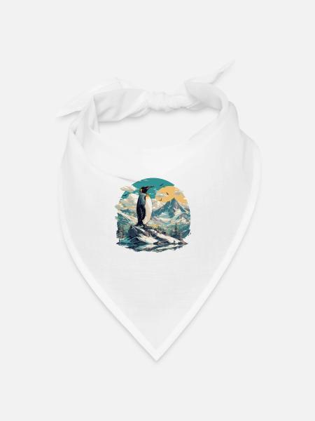 Pinguine Pinguin - Bandana Dreieckstuch - Weiß