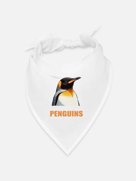 Pinguine Pinguin - Bandana Dreieckstuch - Weiß