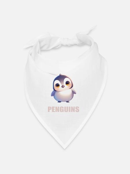 Pinguine Pinguin - Bandana Dreieckstuch - Weiß