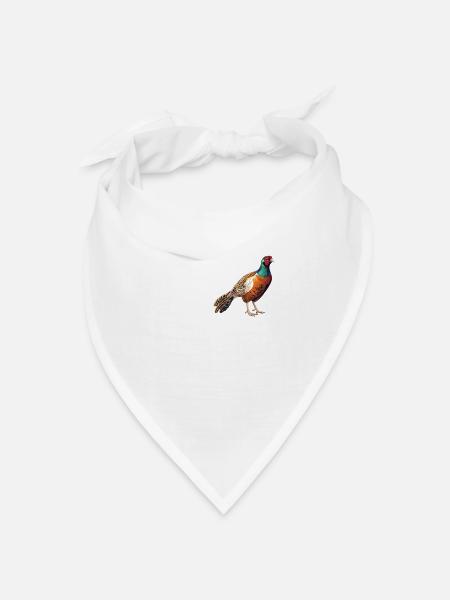 Fasane Fasan - Bandana Dreieckstuch - Weiß