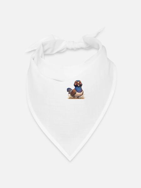 Fasane Fasan - Bandana Dreieckstuch - Weiß