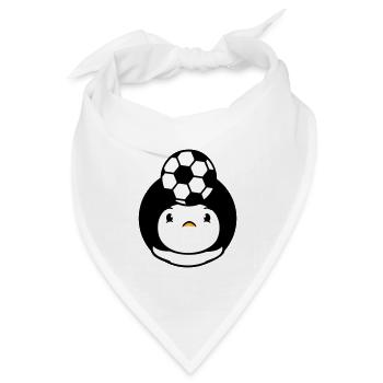 Ente spielt Fußball Kopfball Ball Kopf balancieren - Bandana Dreieckstuch - Weiß - Vorne