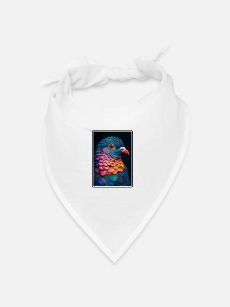 Tauben Taube - Bandana Dreieckstuch - Weiß