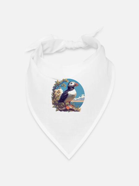 Papageientaucher - Bandana Dreieckstuch - Weiß