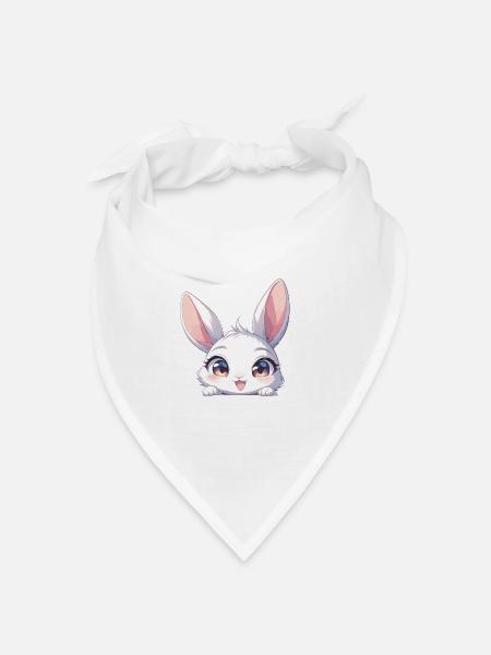Hasen Hase - Bandana Dreieckstuch - Weiß