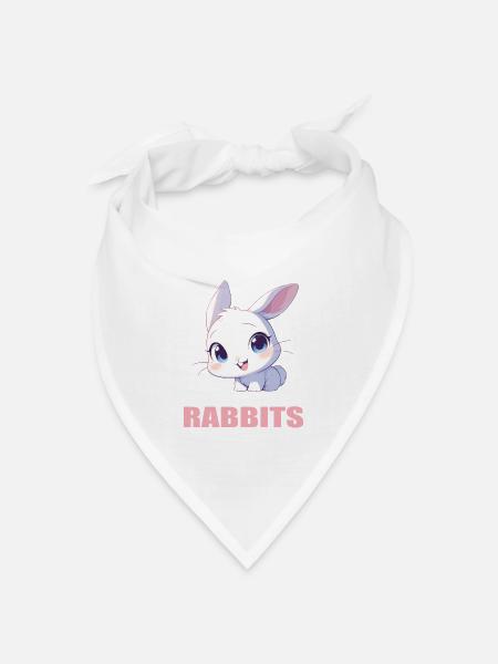 Hasen Hase - Bandana Dreieckstuch - Weiß