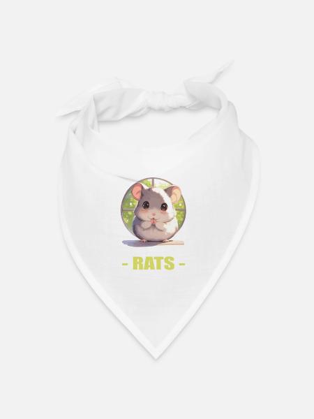 Ratten Ratte - Bandana Dreieckstuch - Weiß