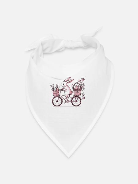 Ostern Hase Rad Vintage Stil - Bandana Dreieckstuch - Weiß
