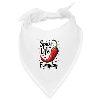 Spicy Life – Chili Vibes für jeden Tag - Bandana Dreieckstuch - Weiß - Vorne