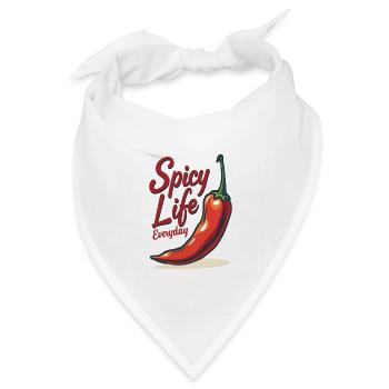 Spicy Life – Chili Vibes für jeden Tag - Bandana Dreieckstuch - Weiß - Vorne