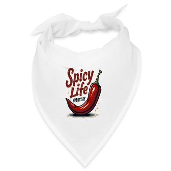 Spicy Life – Chili Vibes für jeden Tag - Bandana Dreieckstuch - Weiß - Vorne