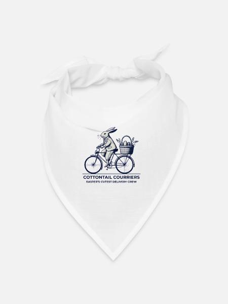 Ostern Retro Vintage Hase Fahrrad Crew Ästhetik - Bandana Dreieckstuch - Weiß