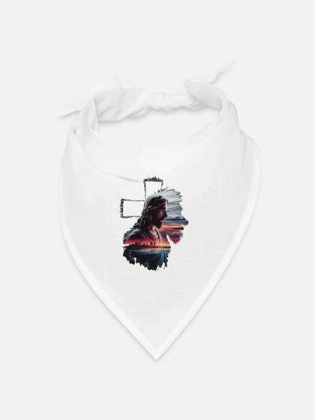 Jesus, der Löwe von Judäa - Lion of Judah - Bandana Dreieckstuch - Weiß