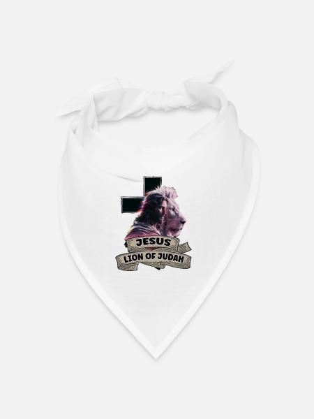 Jesus, der Löwe von Judäa - Lion of Judah - Bandana Dreieckstuch - Weiß