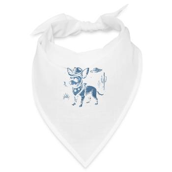 Chihuahua Cowboy Hut Halstuch Wüste Kaktus - Bandana Dreieckstuch - Weiß - Vorne