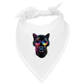 Panther Leopard Raubkatze Süße Großkatze Panter - Bandana Dreieckstuch - Weiß - Vorne