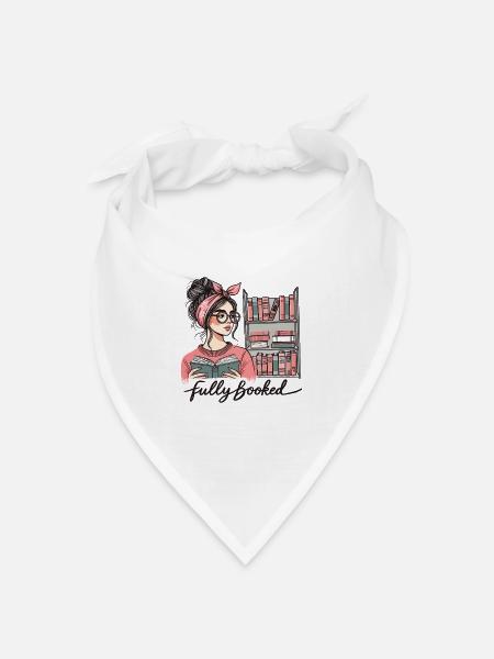 Retro Buch Girl Design für Vielleser - Bandana Dreieckstuch - Weiß