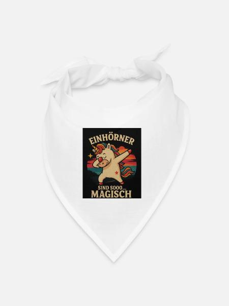 Einhörer Magischer Dabbing-Unicorn - Bandana Dreieckstuch - Weiß