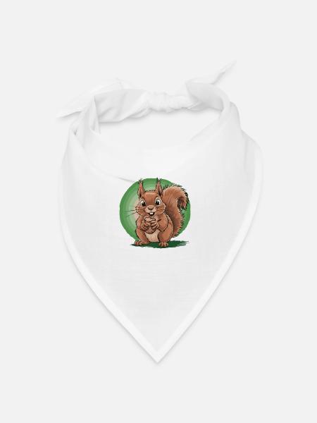 ADHS? Oh schau, ein Eichhörnchen! - Bandana Dreieckstuch - Weiß