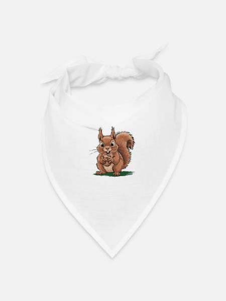 ADHS? Oh schau, ein Eichhörnchen! - Bandana Dreieckstuch - Weiß