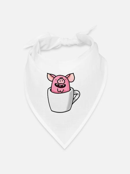 Tassenschwein - Bandana Dreieckstuch - Weiß