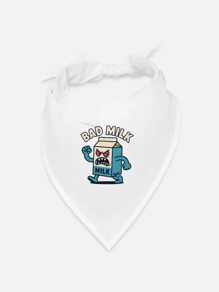 Wütende Milchpackung – Bad Milk Cartoon - Bandana Dreieckstuch - Weiß