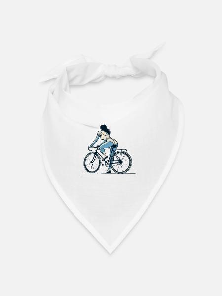 Streetwear Design mit Rennrad für sportliche - Bandana Dreieckstuch - Weiß