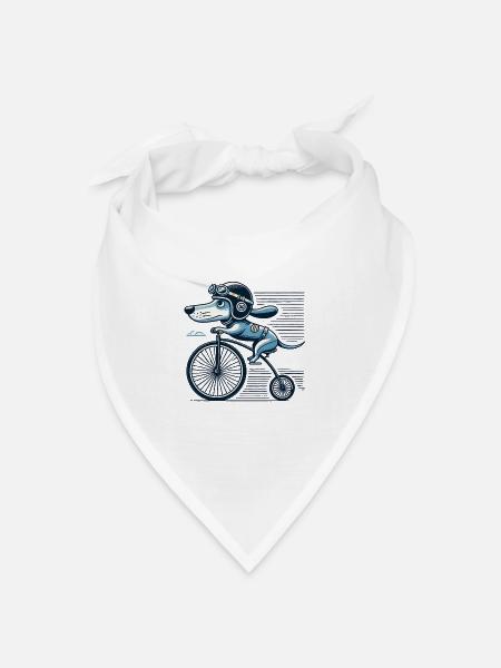 Witziges Hund Fahrrad Design für Radliebhaber - Bandana Dreieckstuch - Weiß