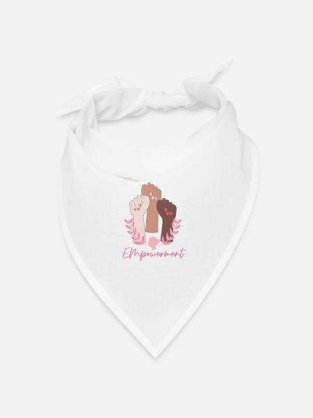 Empowerment - Feminismus Frauenpower Fäuste - Bandana Dreieckstuch - Weiß