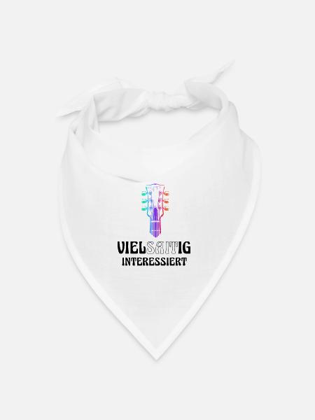 Gitarre vielsaitig interessiert - Bandana Dreieckstuch - Weiß