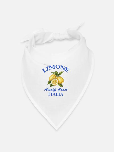Lemon Zitrone Italia - Bandana Dreieckstuch - Weiß