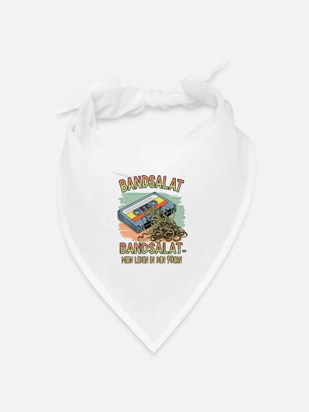 Bandsalat - 90er Retro Kassette Nostalgie - Bandana Dreieckstuch - Weiß