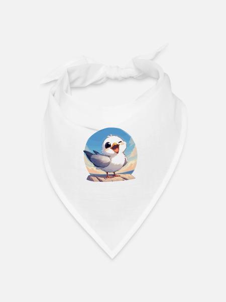 Möwen Möwe - Bandana Dreieckstuch - Weiß