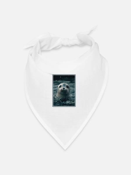 Robben Robbe - Bandana Dreieckstuch - Weiß