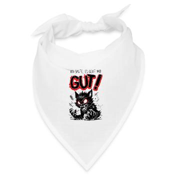 Ich sagte: Mir geht’s GUT! Dämonische Katze Wut - Bandana Dreieckstuch - Weiß - Vorne