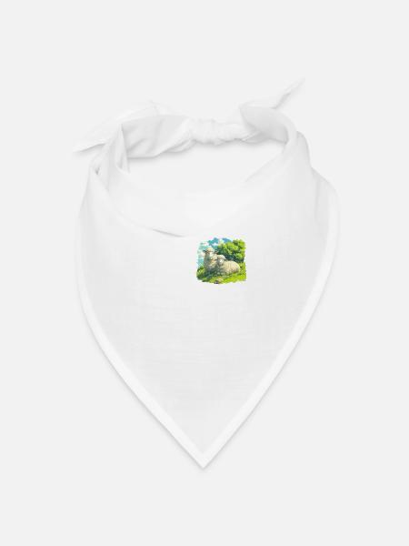 Schafe Schaf - Bandana Dreieckstuch - Weiß