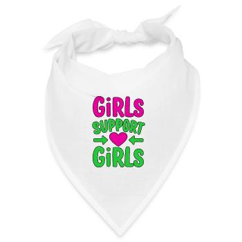 Girls Support Girls Freundschaft - Bandana Dreieckstuch - Weiß - Vorne